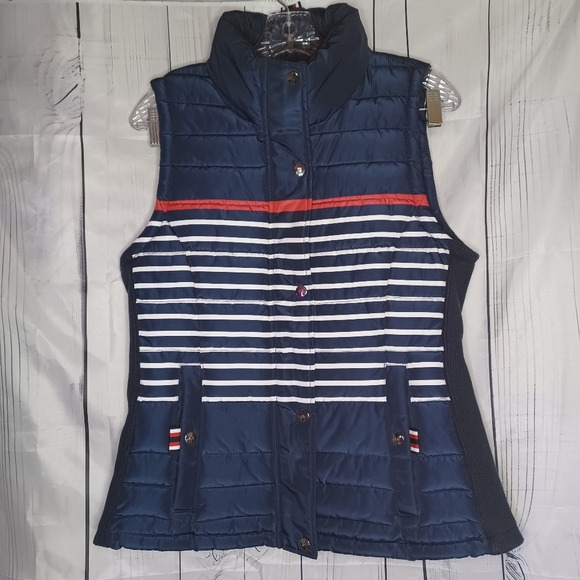 Tommy Hilfiger striped puffer vest - Picture 1 of 12